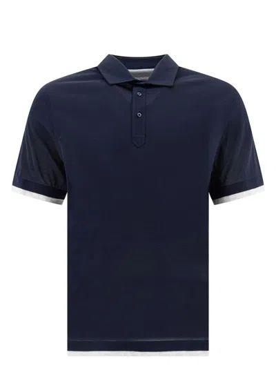 BRUNELLO CUCINELLI MEN'S JERSEY POLO SHIRT