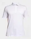 Brunello Cucinelli Men's Jersey Polo Shirt In White