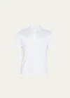 Brunello Cucinelli Men's Jersey Polo Shirt In White