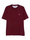 Brunello Cucinelli Men Jersey T-shirt With Logo In Multi