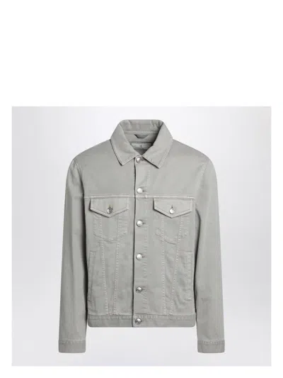 BRUNELLO CUCINELLI MEN'S KHAKI DENIM JACKET