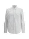 Brunello Cucinelli Piqu Cotton Shirt In Gray