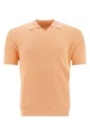 Brunello Cucinelli Collared Polo Shirt Ribbed Texture In Orange