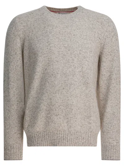 Brunello Cucinelli Men Alpaca Crewneck Sweater In Neutral