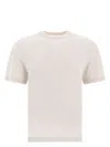 Brunello Cucinelli Crew Neck T-shirts Short Sleeves In Grey