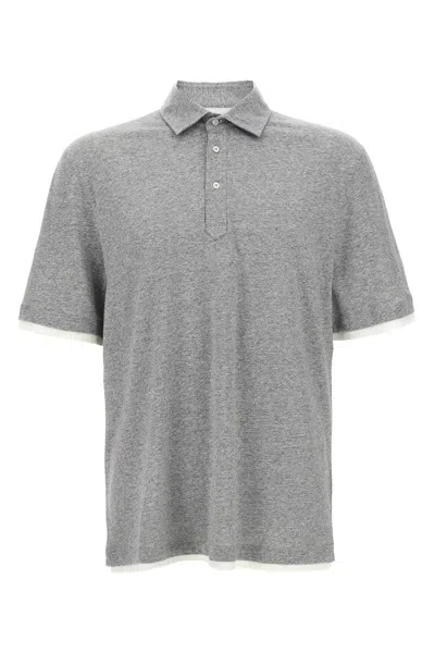 BRUNELLO CUCINELLI BRUNELLO CUCINELLI MEN LAYERED POLO SHIRT