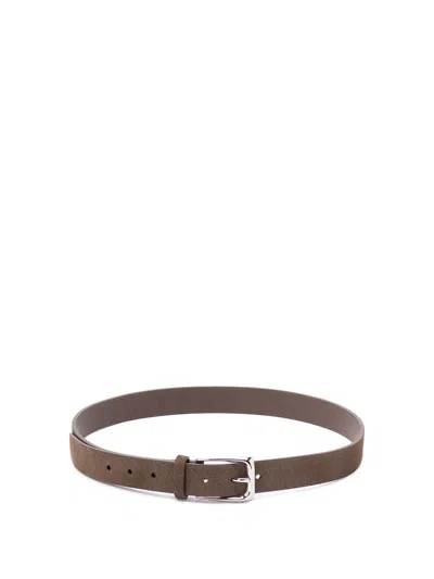 Brunello Cucinelli Men Leather Belt In Brown