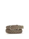 Brunello Cucinelli Gray Calf Leather Bos Taurus Regular Belt In Gray