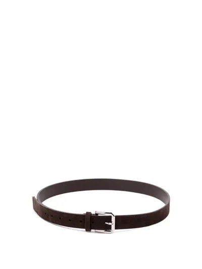 Brunello Cucinelli Men Leather Belt In Brown