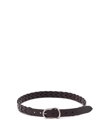 Brunello Cucinelli Men Leather Belt In Black