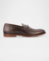 Brunello Cucinelli Men's Leather Bit Loafers In Brown