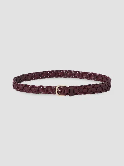 Brunello Cucinelli Leather Braided Belt In Brown