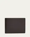 Brunello Cucinelli Men's Leather Debossed-logo Bifold Wallet In Brown