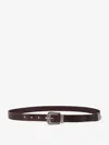 Brunello Cucinelli Men Leather Pull-up Belt In Brown