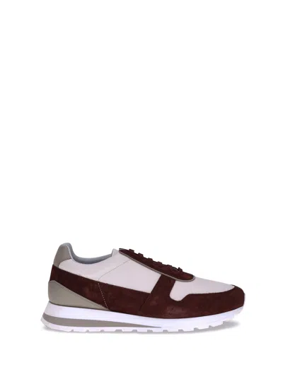 Brunello Cucinelli Men Leather Sneakers In Multi