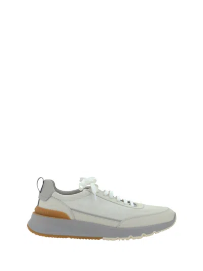Brunello Cucinelli Men Leather Sneakers In White