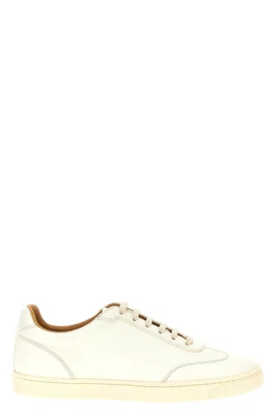 Brunello Cucinelli Men Leather Sneakers In White