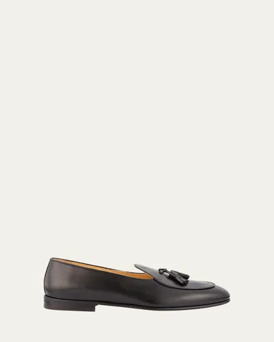 Brunello Cucinelli Men's Leather Tassel Loafers In Black