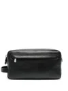 Brunello Cucinelli Men Leather Toiletry Bag In Black