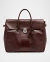 Brunello Cucinelli Leather Briefcase In C8457 Burgundy