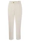 Brunello Cucinelli Cotton Slim Fit Pants In Cream