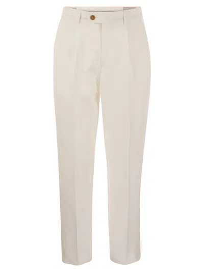 BRUNELLO CUCINELLI BRUNELLO CUCINELLI MEN LEISURE FIT LINEN TROUSERS WITH DARTS