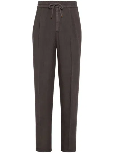 Brunello Cucinelli Men Garment-dyed Leisure Fit Pants In Multicolor