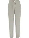 Brunello Cucinelli Men Leisure Fit Pants With Drawstring In Multi