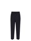 Brunello Cucinelli Men Leisure Fit Trousers In Linen And Cotton Gabardine With Drawstring And Double