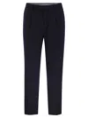 Brunello Cucinelli Straight-leg Cotton-blend Trousers In Blue
