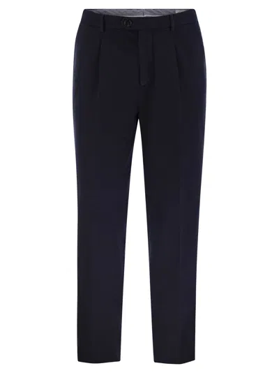 BRUNELLO CUCINELLI BRUNELLO CUCINELLI MEN LEISURE FIT TROUSERS IN GARMENT-DYED COTTON VELVET WITH DARTS