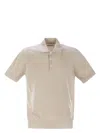 Brunello Cucinelli Men Lightweight Cotton Knit Polo Shirt In Beige