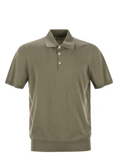 BRUNELLO CUCINELLI MEN'S LIGHTWEIGHT COTTON KNIT POLO SHIRT