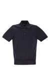 Brunello Cucinelli Men Lightweight Cotton Knit Polo Shirt In Navy
