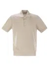Brunello Cucinelli Men Lightweight Cotton Knit Polo Shirt In Neutral