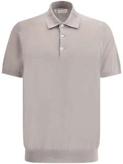Brunello Cucinelli Men Lightweight Knit Polo In Multicolor