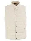 Brunello Cucinelli Men Lightweight Sleeveless Down Jacket In Water-repellent Microfibre In Gray