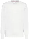 Brunello Cucinelli Light Grey Textured Sweater In Gray
