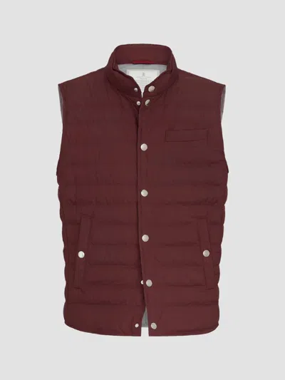 Brunello Cucinelli Lightweight Techno Fabric Down Vest In Multi