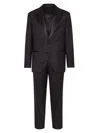 BRUNELLO CUCINELLI MEN'S LIGHTWEIGHT VIRGIN WOOL AND SILK TWILL TUXEDO WITH PEAK LAPEL JACKET AND PLEATED TROUSERS