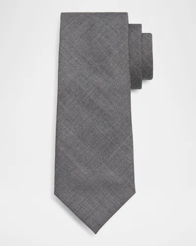 Brunello Cucinelli Men's Lightweight Wool Solid Tie In Gray