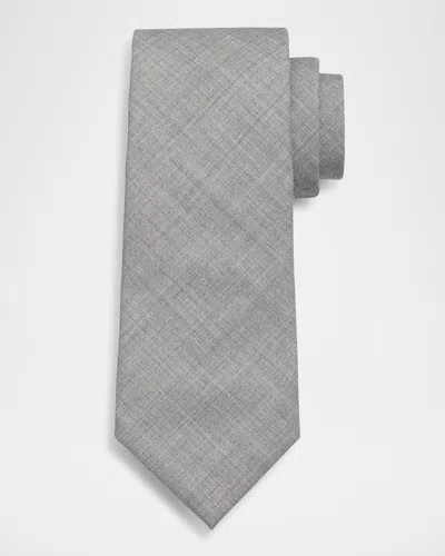 Brunello Cucinelli Men's Lightweight Wool Solid Tie In Gray