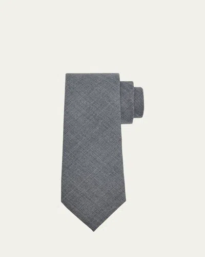 Brunello Cucinelli Men's Lightweight Wool Solid Tie In Gray