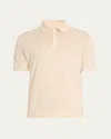 Brunello Cucinelli Men's Linen And Cotton Polo Shirt In Apricot