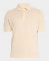 Brunello Cucinelli Men's Linen And Cotton Polo Shirt In Apricot