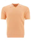 Brunello Cucinelli Lightweight Linen-cotton Blend Polo Shirt In Orange