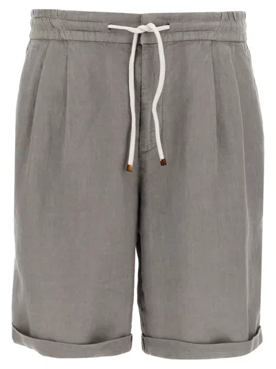 BRUNELLO CUCINELLI BRUNELLO CUCINELLI MEN LINEN BERMUDA SHORTS