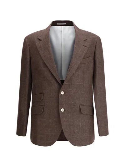 Brunello Cucinelli Men Linen Blazer Jacket