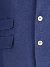 Brunello Cucinelli Men Linen Blazer Jacket In Blue