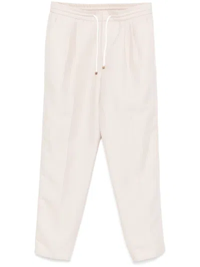 BRUNELLO CUCINELLI BRUNELLO CUCINELLI MEN LINEN BLEND DRAWSTRING TROUSERS
